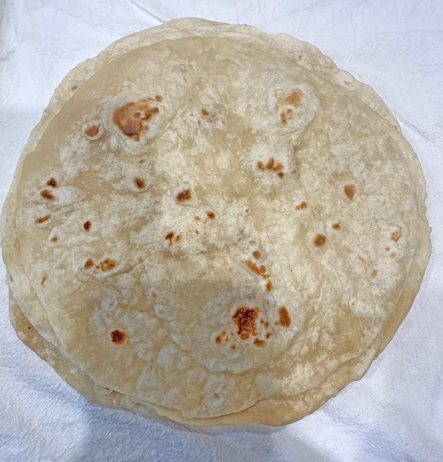 flour tortillas in a stack